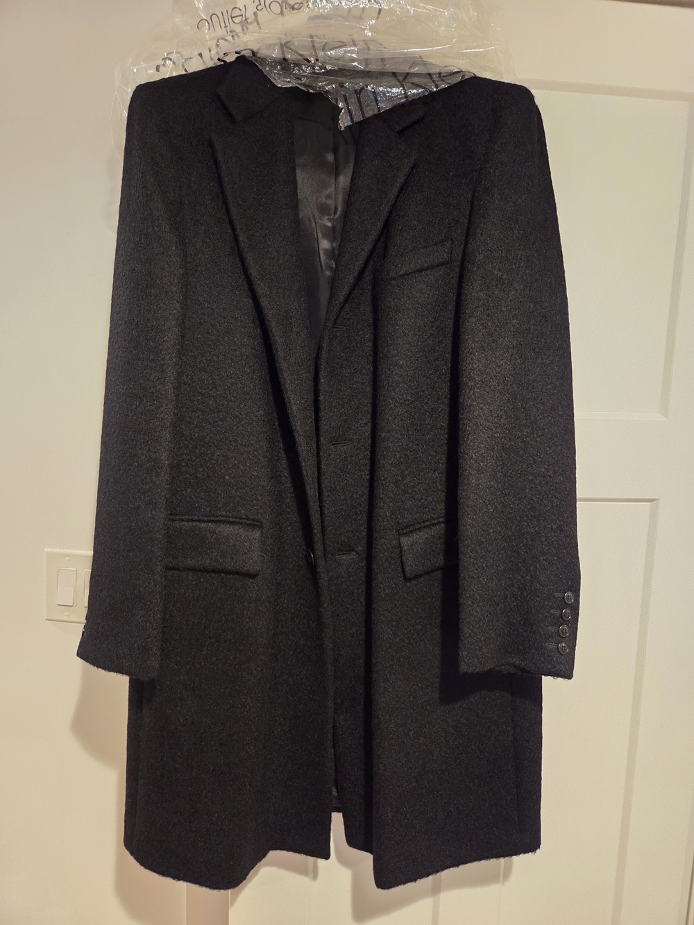 Vintage Calvin Klein Men's Wool/Mohair Pea Coat